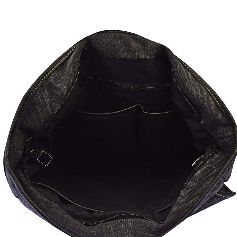 Laptop Bag Canvas Leather Messenger Bag for Men Women Laptop Messenger Bag 260 - Image 4